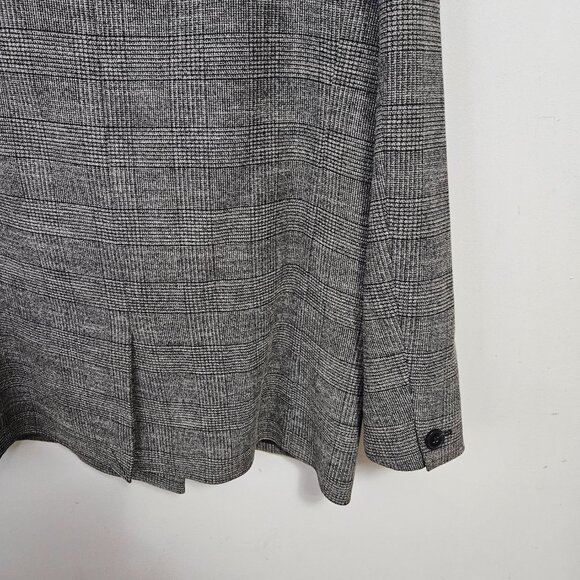 All Saints Helei Oversize Double Breasted Plaid Blazer Jacket Sz 10 Grey L - Picture 9 of 13